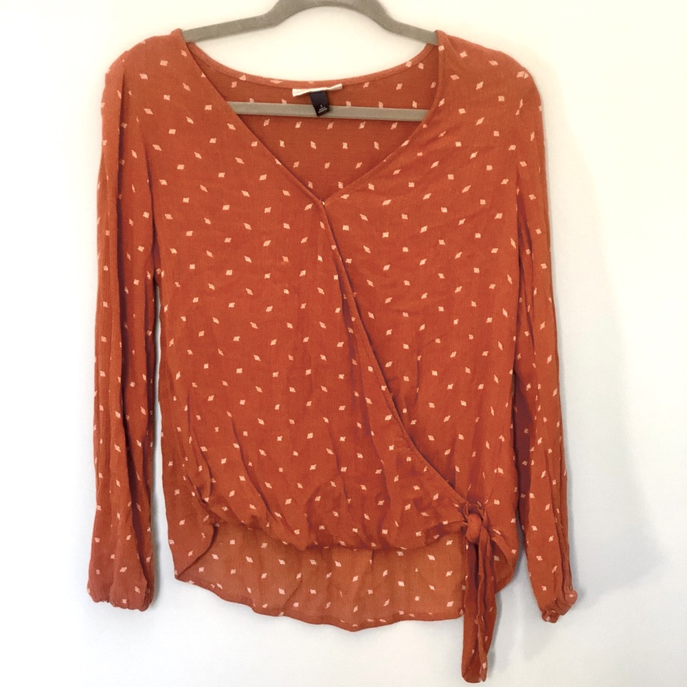 Universal Threads Long sleeve Blouse; Burnt Orange; Size: S